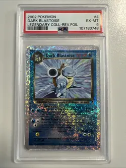2002 POKEMON LEGENDARY COLLECTION #4 DARK BLASTOISE-REVERSE FOIL PSA 6 - Image 1