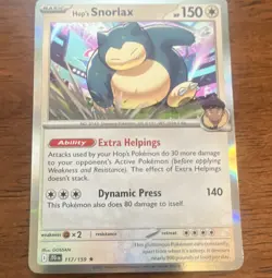 Pokemon Hop's Snorlax 117/159 SV09 Holo Rare 150 HP Dynamic Press - Image 1