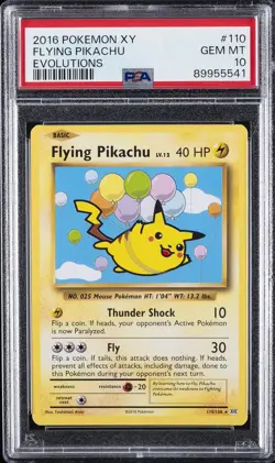 2016 POKEMON XY EVOLUTIONS #110 FLYING PIKACHU PSA 10 - Image 1