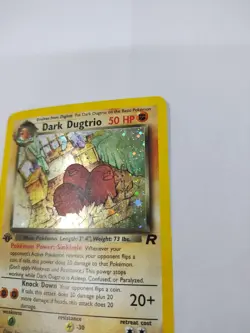 PERFECT SWIRL Pokemon Team Rocket Dark Dugtrio Holo Rare 6/82 1st Edition - Image 3
