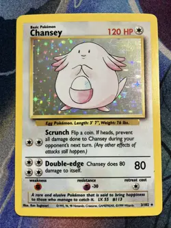 Pokemon 1999 Base Set Unlimited: Chansey (3/102) LP - Image 1