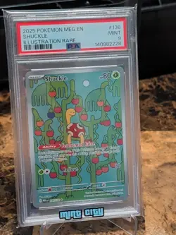 2025 Pokmon Mega Evolution IR Shuckle 136/132 Illustration Rare PSA 9 Mint - Image 1
