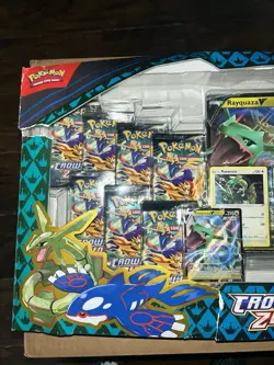 Pokemon Crown Zenith Sea & Sky Premium Collection Box Rayquaza Kyogre DAMAGED - Image 4