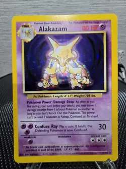 Pokemon Alakazam Base Set Holo Rare 1/102 1999 Wizards 80 HP English Sugimori - Image 1