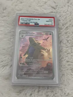 Pokemon TCG: Tyranitar 222/193 Sv02: Paldea Evolved Holo PSA 10 Gem Mint - Image 1
