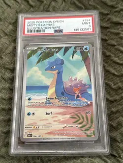 2025 POKEMON DRI EN-DESTINED RIVALS ILLUSTRATION RARE #194 MISTY'S LAPRAS PSA 9 - Image 1