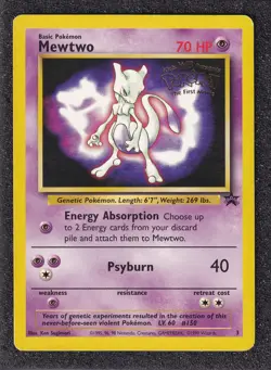 Pokemon TCG Mewtwo 03/53 Black Star Promo WOTC Promo Excellent Condition - Image 1