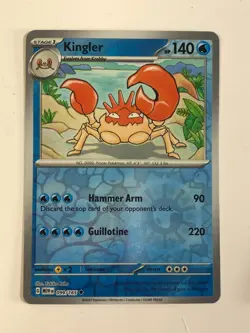 Pokemon TCG 151 Reverse Holographic Kingler 099/165 Near Mint - Image 1