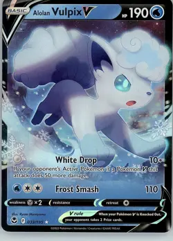 Alolan Vulpix V 033/195 Holo - Pokemon SWSH12: Silver Tempest (2) - Image 1