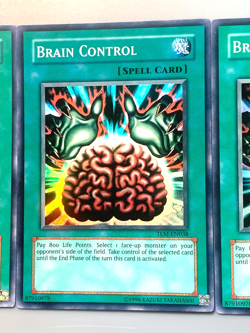yugioh 3X Brain Control TLM-EN038 Unlimited Edition Super Rare Near Mint playset - Image 5