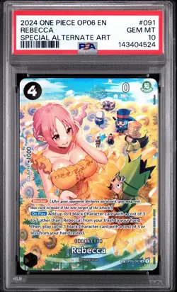PSA 10 - 2024 ONE PIECE OP05 #091 REBECCA WINGS OF THE CAPTAIN SP ALT ART GEM - Image 1