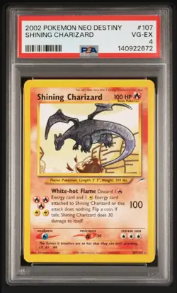PSA 4 VG-EX Shining Charizard Neo Destiny Holo Rare Pokemon Card 107/105 - Image 1