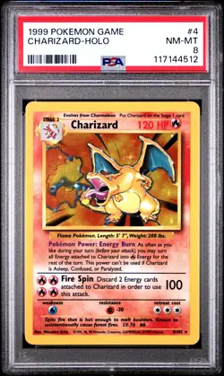 1999 POKEMON GAME #4 CHARIZARD-HOLO PSA 8 - Image 1