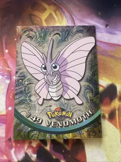 Venomoth #49 - BLUE LOGO - SILVER HOLO - SERIES 1 - TOPPS Pokemon Card - Lp - Image 1