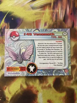 Venomoth #49 - BLUE LOGO - SILVER HOLO - SERIES 1 - TOPPS Pokemon Card - Lp - Image 2