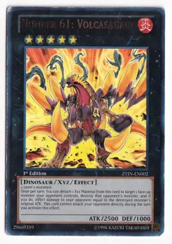 Number 61: Volcasaurus [1st Edition] ZTIN-EN002 YuGiOh Zexal Collection Tin - Image 1