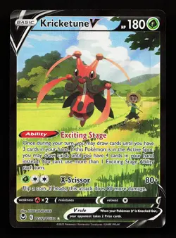 Kricketune V TG12/TG30 V Rare Silver Tempest Trainer Gallery Pokemon Card - Image 1
