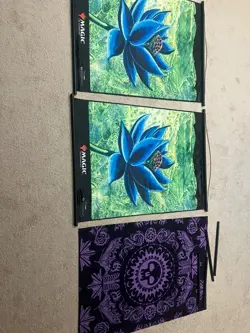mtg wall poster banner scroll black lotus + BLACK lot x3 - Image 1