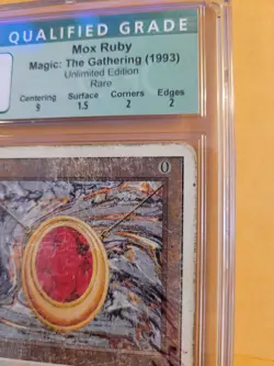 MTG Mox Ruby - Unlimited - Magic CGC 2.0 Played, Signed by Richard Garflield - Image 3