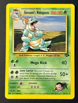 Giovanni's Nidoqueen 23/132 Rare Gym Challenge Pokemon Card HP - Image 1