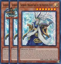 Yugioh! 3x Sauravis, Dragon Sage of the Voiceless Voice MP25-EN159 Ultra Rare - Image 1