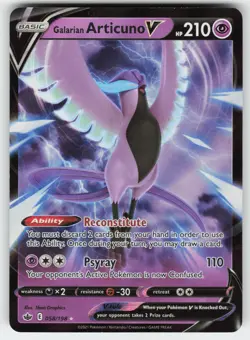 Galarian Articuno V 058/198 Holo V Rare Chilling Reign Pokemon Near Mint - Image 1