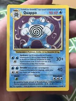 Pokemon TCG Quappo Holo Rare 13/102 Base-Set Poliwrath Vintage - Image 3