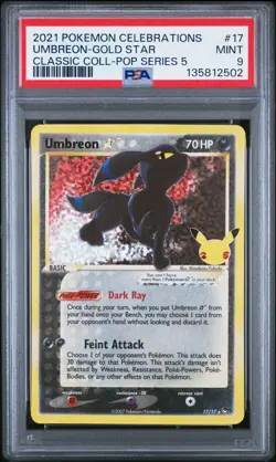 Pokemon Umbreon Gold Star 12/25 25th Anniversary English PSA 9 - Image 1