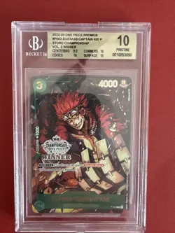 One Piece TCG Eustass Captain Kid BGS 10 P-003 2022 Championship Winner Promo - Image 1