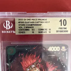 One Piece TCG Eustass Captain Kid BGS 10 P-003 2022 Championship Winner Promo - Image 2