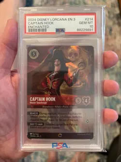 Disney Lorcana Captain Hook - Master Swordsman (Enchanted) 214/204 PSA 10 💎 - Image 1