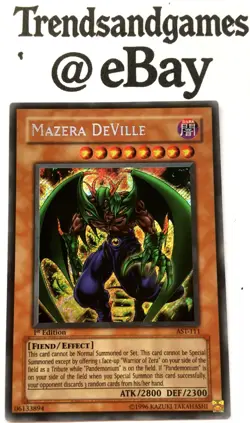 YUGIOH - MAZERA DEVILLE - AST-111 - ANCIENT SANCTUARY - SECRET RARE - NEAR MINT - Image 1