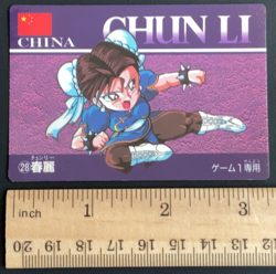 Chun Li 28 Street Fighter 2 Super Barcode Wars Card Bandai 1993 Japanese - Image 2