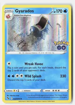 Gyarados 022/078 HOLO Rare Pokemon GO Pokemon Holo Near Mint Mitsuhiro Arita - Image 1