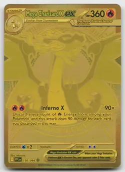 Mega Charizard X ex - 130/094 Phantasmal Flames Gold Pokemon - NM - Image 1