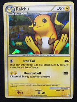 2010 Pokemon Heart Gold Soul Silver 10/123 Raichu Cracked Ice Holo Rare NMMT - Image 1