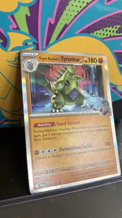 Team Rocket's Tyranitar 096/182 Holo Rare Destined Rivals NM Pokemon TCG - Image 2