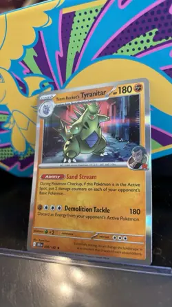 Team Rocket's Tyranitar 096/182 Holo Rare Destined Rivals NM Pokemon TCG - Image 3