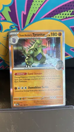 Team Rocket's Tyranitar 096/182 Holo Rare Destined Rivals NM Pokemon TCG - Image 4