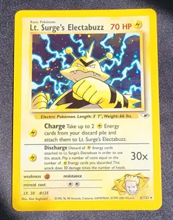 Pokemon Lt. Surge’s Electabuzz 6/132 Holo Gym Heroes – LP - Image 1