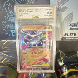 Pokemon Mega Charizard X ex Inferno X Full Art AGS 9.5 Holo Japanese #013 - Image 1