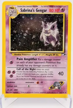 Pokemon Gym Heroes - Sabrina's Gengar - Holo Rare Card 14/132 Unlimited - MP/HP - Image 1