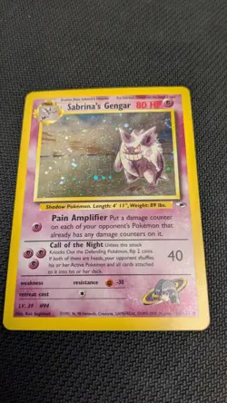 Pokemon Gym Heroes - Sabrina's Gengar - Holo Rare Card 14/132 Unlimited - MP/HP - Image 3