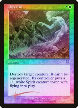 Afterlife FOIL Mercadian Masques HEAVILY PLD White Uncommon MAGIC CARD ABUGames - Image 1