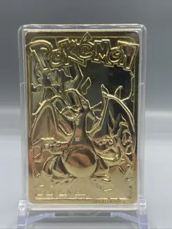 Pokemon Charizard Burger King 23K Gold Plated Card *with Case*, 1999 Vintage - Image 1