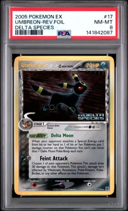 PSA 8 UMBREON 17/113 | Delta Species Reverse Holo Stamped Pokemon Card - Image 1