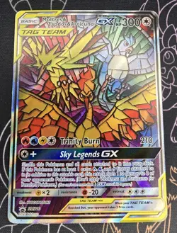 Pokemon Moltres Zapdos Articuno GX SM210 Tag Team Hidden Fates Promo Card - Image 1