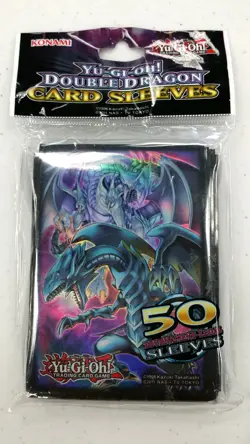 KONAMI Yugioh DOUBLE DRAGON 50ct Card Sleeves Deck Protectors BLUE+AZURE EYES - Image 1