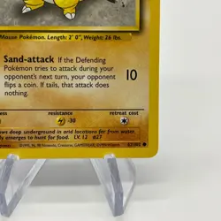 Sandshrew 62/102 - Common 1999 English Base Set Pokemon Card - Near Mint NM & LP - Image 5