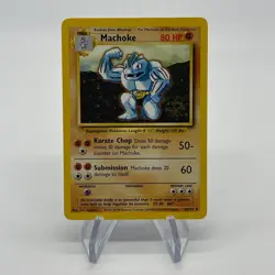 Machoke 34/102 - Uncommon 1999 English Base Set Pokemon Card - Near Mint NM & LP - Image 1